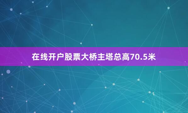 在线开户股票　　大桥主塔总高70.5米
